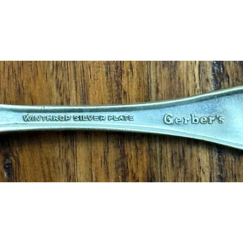 Vintage Gerber's Baby Spoon Winthrop Silver Plate Infant‎ Flatware USA Made